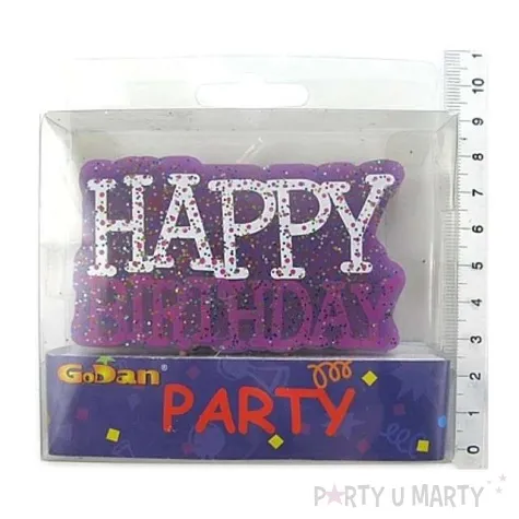swieczka happy birthday piker fioletowa