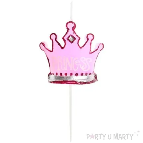 swieczka korona ksiezniczki princess rozowa godan