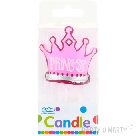 swieczka korona ksiezniczki princess rozowa godan