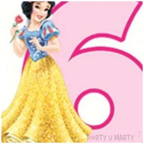 swieczka ksiezniczka disneya cyferka 6 sniezka rozowa procos