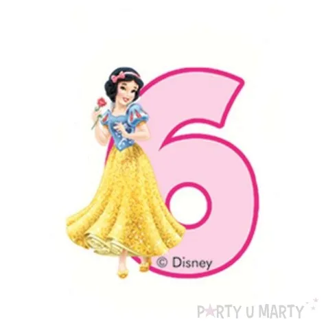 swieczka ksiezniczka disneya cyferka 6 sniezka rozowa procos