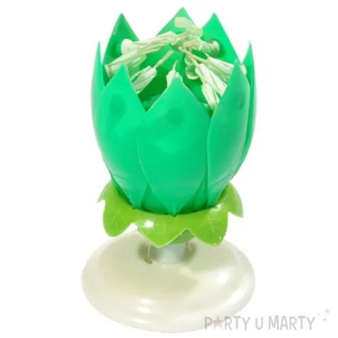 swieczka kwiat grajacy happy birthday zielona tamipol