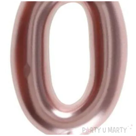 swieczka metaliczna cyfra 0 rozowe zloto santex 9 cm