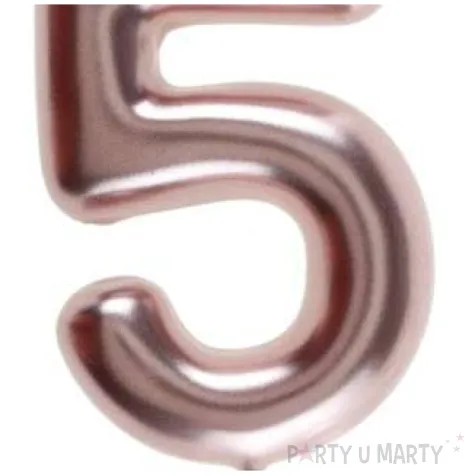 swieczka metaliczna cyfra 5 rozowe zloto santex 9 cm