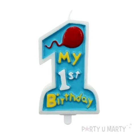 swieczka my 1st birthday niebieska