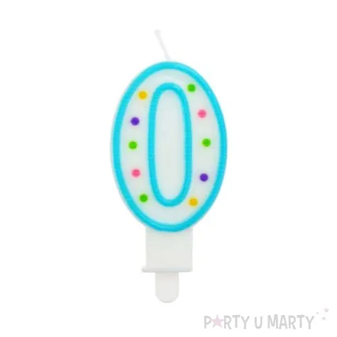 swieczka na tort 0 godan kropeczki 8 cm