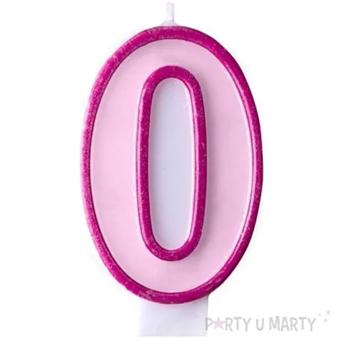 swieczka na tort 0 partydeco rozowa