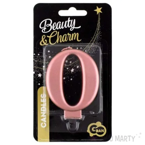 swieczka na tort 0 rozowo zlota godan