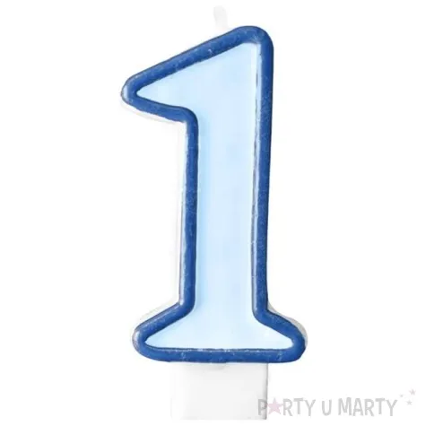 swieczka na tort 1 partydeco blekitna