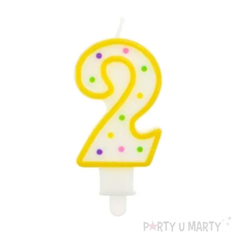 swieczka na tort 2 godan kropeczki 8 cm