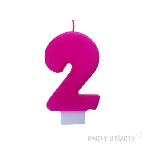 swieczka na tort 2 monte roz 6 5 cm partydeco rozowa