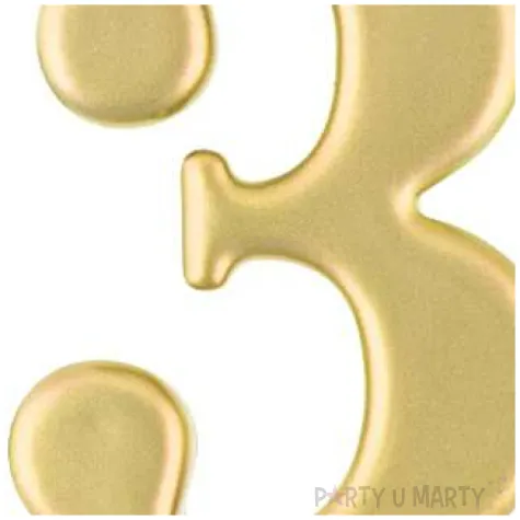 swieczka na tort 3 zlota godan