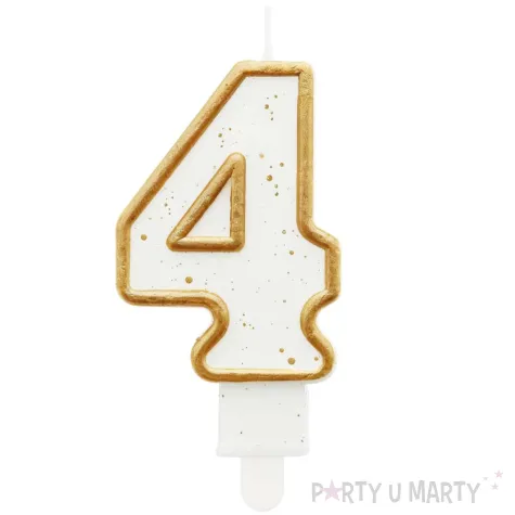 swieczka na tort 4 godan zlota z brokatem 9 cm