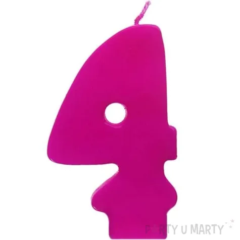 swieczka na tort 4 monte roz 6 5 cm partydeco rozowa