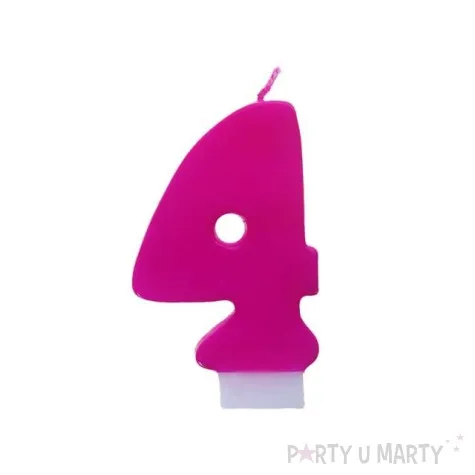 swieczka na tort 4 monte roz 6 5 cm partydeco rozowa