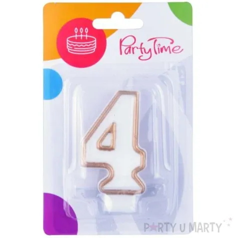 swieczka na tort 4 zloty kontur arpex