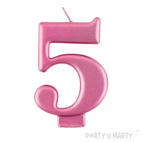 swieczka na tort 5 rozowa godan