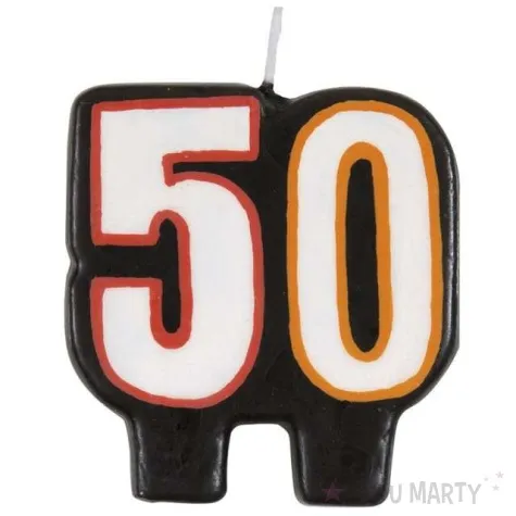 swieczka na tort 50 unique czarna 6 cm