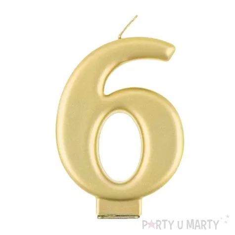 swieczka na tort 6 zloty godan