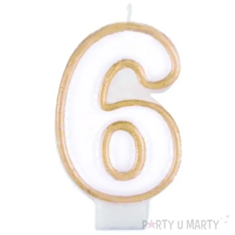 swieczka na tort 6 zloty kontur arpex