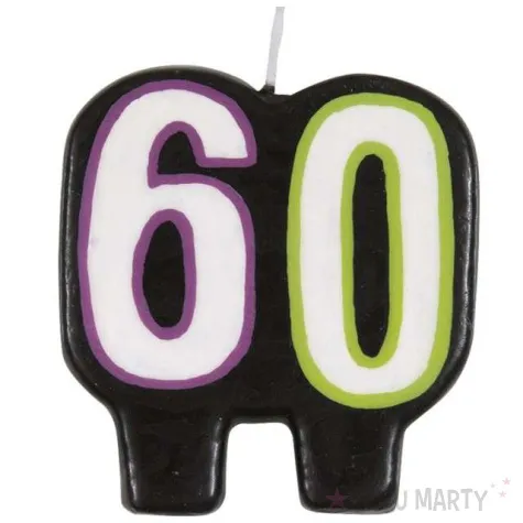 swieczka na tort 60 unique czarna 6 cm