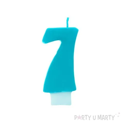 swieczka na tort 7 monte blekit 6 5 cm partydeco blekitna