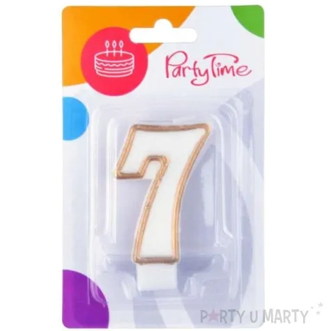 swieczka na tort 7 zloty kontur arpex