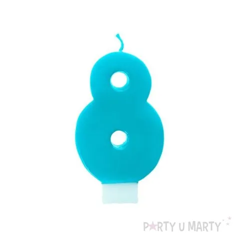 swieczka na tort 8 monte blekit 6 5 cm partydeco blekitna