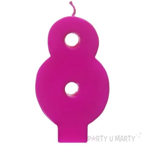 swieczka na tort 8 monte roz 6 5 cm partydeco rozowa