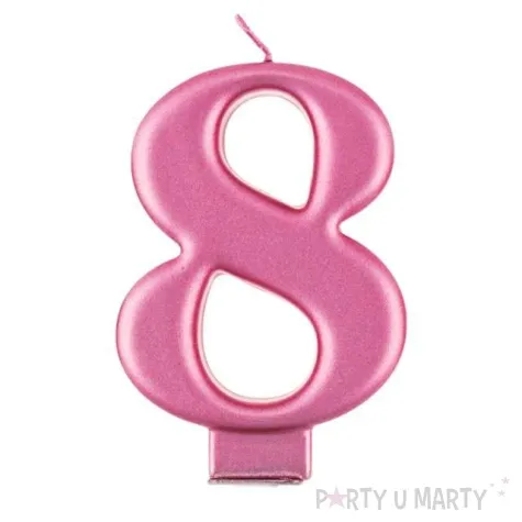 swieczka na tort 8 rozowa godan