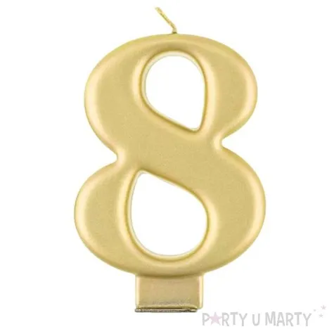 swieczka na tort 8 zlota godan