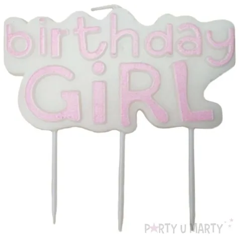 swieczka na tort birthday girl rozowa top ten