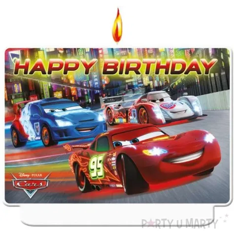 swieczka na tort cars neon party procos