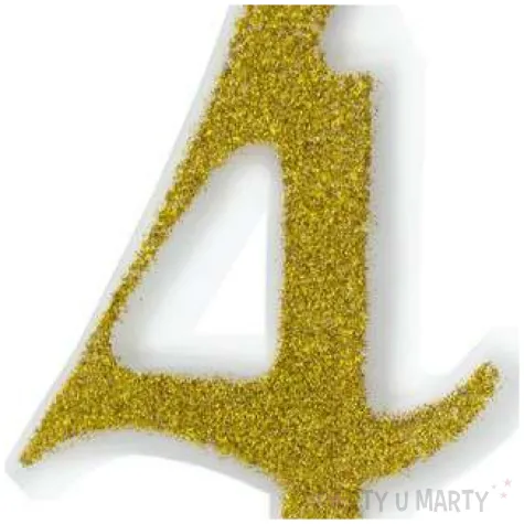 swieczka na tort cyferka 4 brokatowa zlota partypal