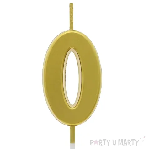 swieczka na tort cyfra 0 beauty charm piker zloty godan 9 5 cm