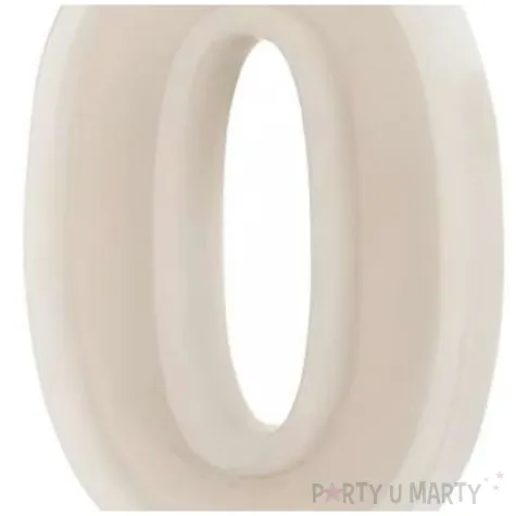 swieczka na tort cyfra 0 bezowy partydeco 10 cm