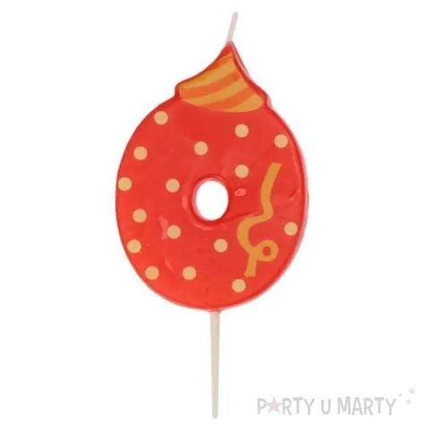 swieczka na tort cyfra 0 broadway ravi czerwona