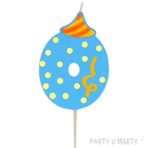 swieczka na tort cyfra 0 broadway ravi niebieska