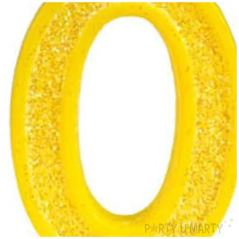 swieczka na tort cyfra 0 brokat zola guirca 4 cm