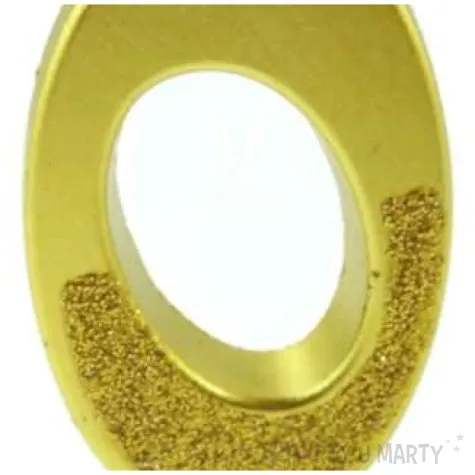 swieczka na tort cyfra 0 brokatowa zlota jix 12 cm