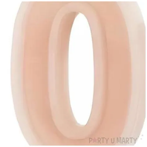 swieczka na tort cyfra 0 brudny roz partydeco 10 cm