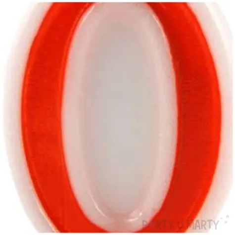 swieczka na tort cyfra 0 czerwona tamipol 7 5 cm