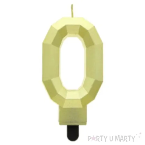 swieczka na tort cyfra 0 diament zlota godan 7 6 cm