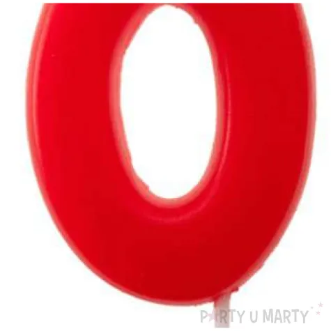 swieczka na tort cyfra 0 glober czerwona dekora 5 5 cm
