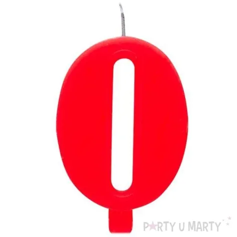swieczka na tort cyfra 0 iskrzaca czerwona givi 9 5 cm