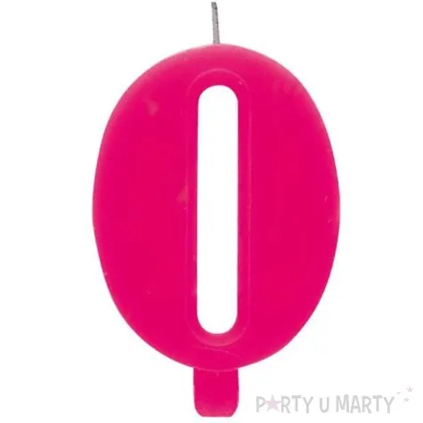 swieczka na tort cyfra 0 iskrzaca fuksja givi 9 5 cm