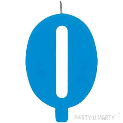 swieczka na tort cyfra 0 iskrzaca niebieska givi 9 5 cm