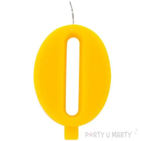 swieczka na tort cyfra 0 iskrzaca zolta givi 9 5 cm