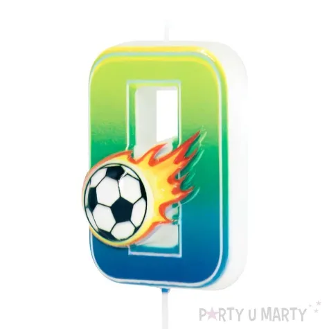 swieczka na tort cyfra 0 pilka nozna partypal 6 cm