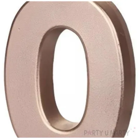 swieczka na tort cyfra 0 rose gold partydeco 9 cm